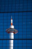Kyoto TV Tower reflecting in the new Kyoto Railway Station Building